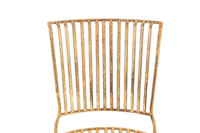 Biscottini Sedia in ferro battuto da esterno da giardino da pranzo finitura crema anticata