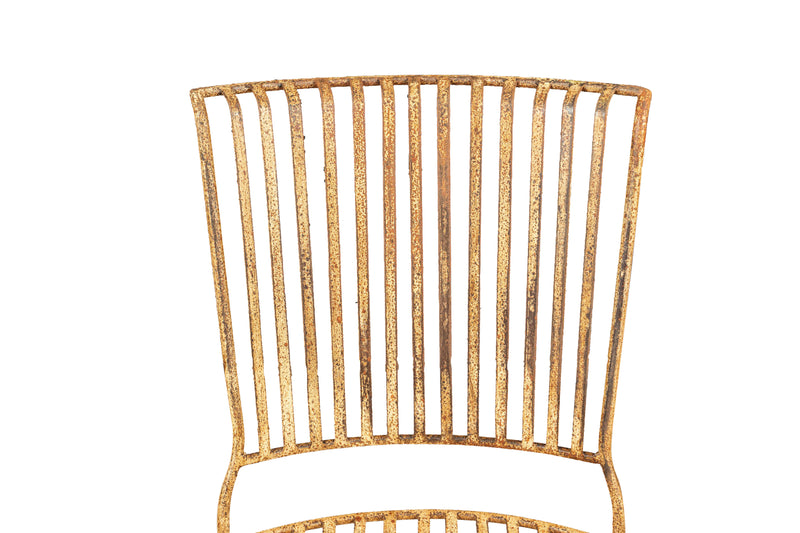 Biscottini Sedia in ferro battuto da esterno da giardino da pranzo finitura crema anticata