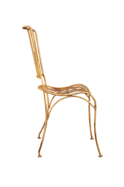 Biscottini Sedia in ferro battuto da esterno da giardino da pranzo finitura crema anticata