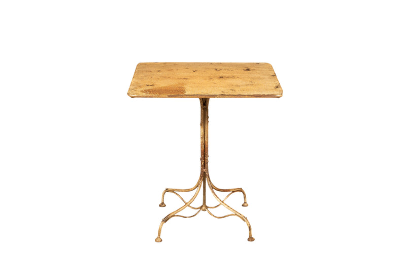 Biscottini TAVOLO IN FERRO BATTUTO FINITURA BIANCA ANTICATA quadrato dimensioni lunghezza