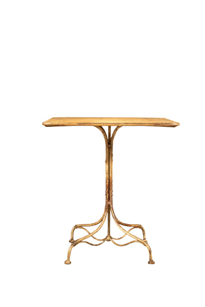 Biscottini TAVOLO IN FERRO BATTUTO FINITURA BIANCA ANTICATA quadrato dimensioni lunghezza