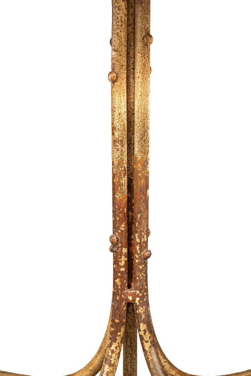 Biscottini TAVOLO IN FERRO BATTUTO FINITURA BIANCA ANTICATA quadrato dimensioni lunghezza