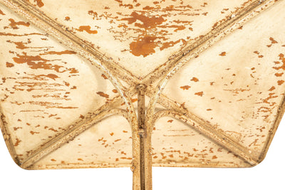 Biscottini TAVOLO IN FERRO BATTUTO FINITURA BIANCA ANTICATA quadrato dimensioni lunghezza