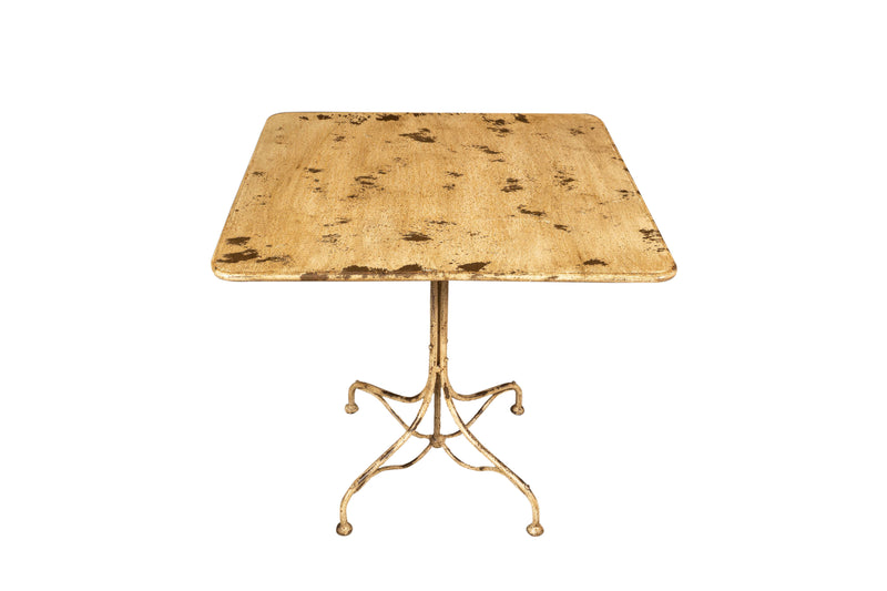 Biscottini TAVOLO IN FERRO BATTUTO FINITURA BIANCA ANTICATA quadrato dimensioni lunghezza