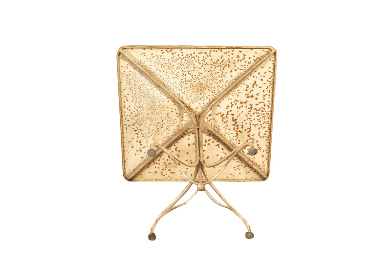 Biscottini TAVOLO IN FERRO BATTUTO FINITURA BIANCA ANTICATA quadrato dimensioni lunghezza