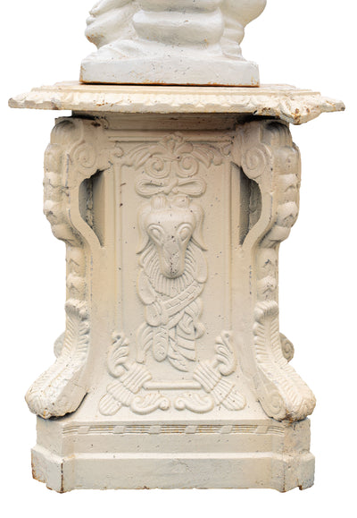 Biscottini Set 4 statue in fusione di ghisa finitura bianca anticata Coppia statue,