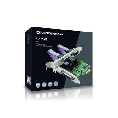 Controller adattatore Conceptronic SPC01G - 3-Porte - Seriale + Parallela PCIe Card - DB25 Parallela - DB9 RS232 Seriale