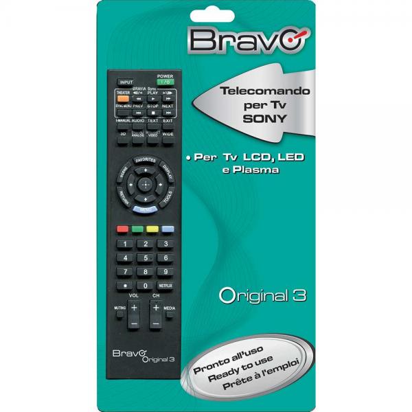 BRAVO ORIGINAL 3 (90202049) - TELECOMANDO COMPATIBILE FEDELMENTE RIPRODOTTO PER TV SONY