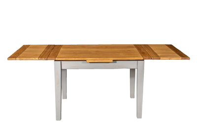 Biscottini Tavolo Country allungabile in legno massello di tiglio struttura grigio anticato piano naturale Made in Italy