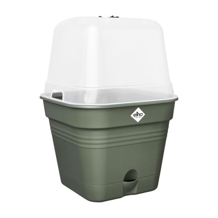 ELHO Green Basics Vaso da coltivazione quadrato -  35 - Plastica - 14 l - Verde