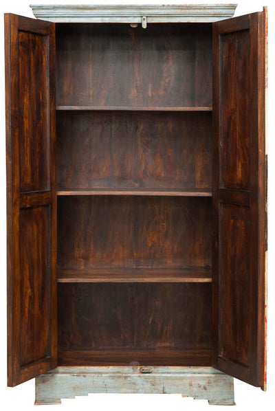 Biscottini Armadietto da officina catrol in legno massiccio dipinto a mano