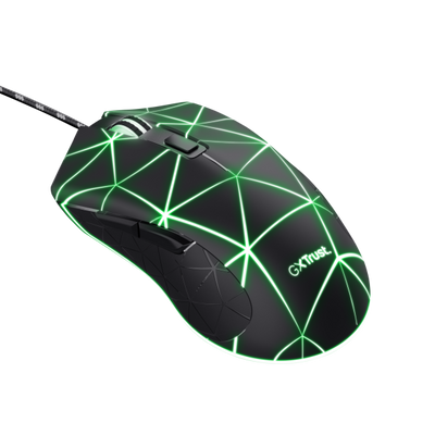 Mouse Gaming Trust GXT 133 Lock USB - fino a 4000DPI - Copertura superiore illuminata a LED con effetto breathing a 4 colori - 6 Tasti