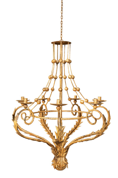 Biscottini Lampadario in ferro battuto finitura crema anticata Lanterna soffitto realizzata