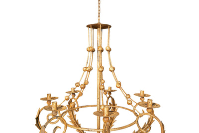 Biscottini Lampadario in ferro battuto finitura crema anticata Lanterna soffitto realizzata