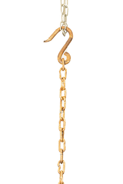 Biscottini Lampadario in ferro battuto finitura crema anticata Lanterna soffitto realizzata