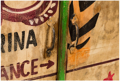 Biscottini Armadietto da officina marina in legno massiccio dipinto a mano