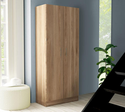 Kit Armadio 2 Ante Ripiano Fisso Appendiabiti 71x51,5xh181 cm