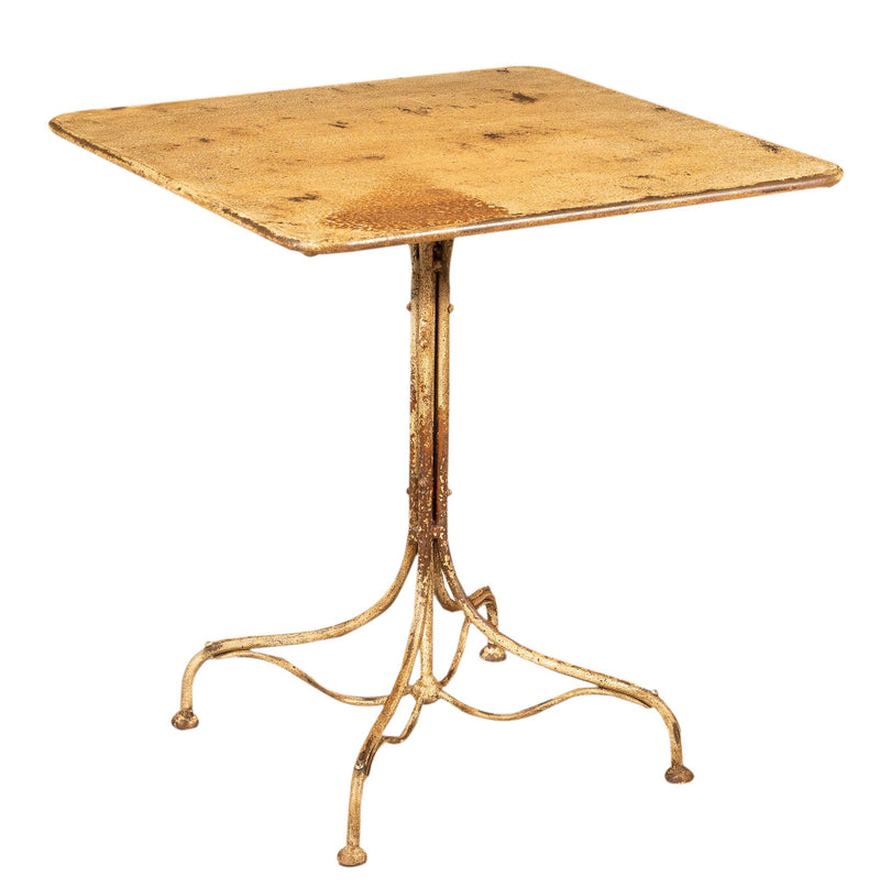 Biscottini TAVOLO IN FERRO BATTUTO FINITURA BIANCA ANTICATA quadrato dimensioni lunghezza