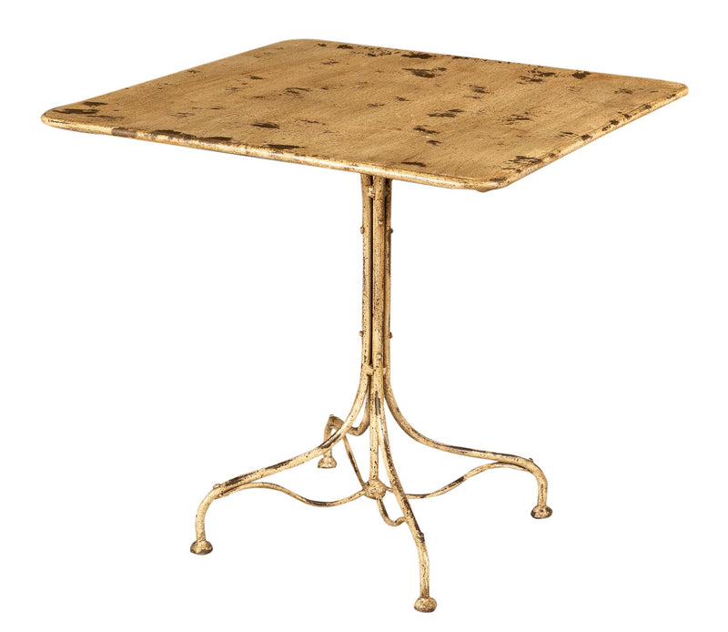 Biscottini TAVOLO IN FERRO BATTUTO FINITURA BIANCA ANTICATA quadrato dimensioni lunghezza