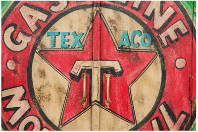 Biscottini Armadietto da officina motor oil in legno massiccio dipinto a mano