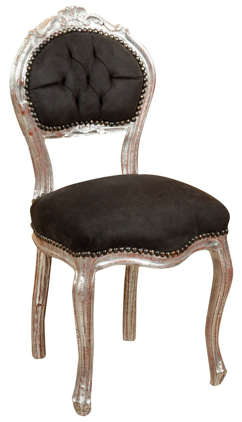 Biscottini Sedia stile francese Luigi XVI in legno massello di faggio poltroncina XVI,