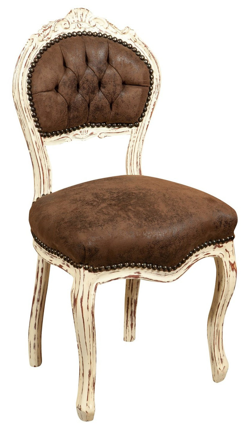 Biscottini Sedia stile francese Luigi XVI in legno massello di faggio