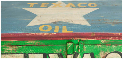 Biscottini Armadietto da officina motor oil in legno massiccio dipinto a mano