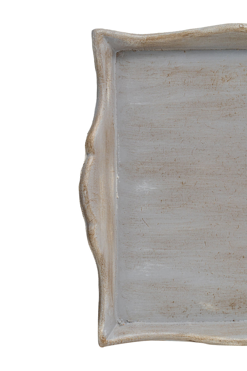 Biscottini Vassoio in legno finitura grigio pietra Made in Italy