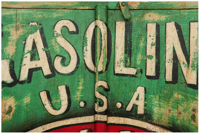 Biscottini Armadietto da officina texaco oil in legno massiccio dipinto a mano