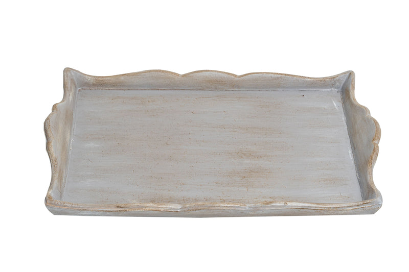 Biscottini Vassoio in legno finitura grigio pietra Made in Italy