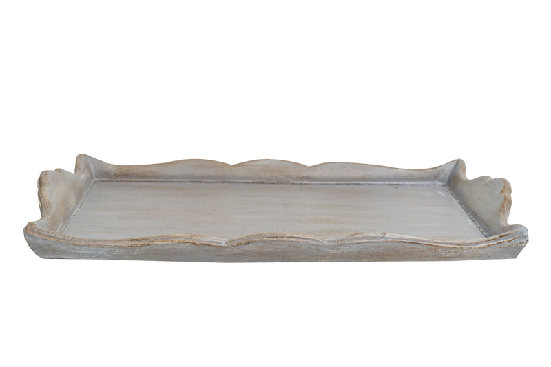 Biscottini Vassoio in legno finitura grigio pietra Made in Italy