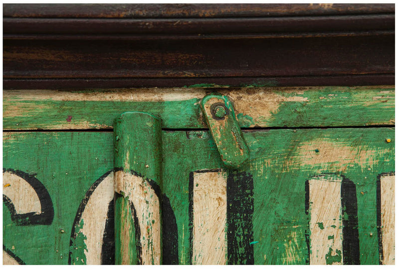 Biscottini Armadietto da officina texaco oil in legno massiccio dipinto a mano