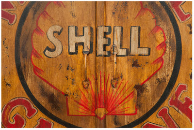 Biscottini Armadietto da officina shell in legno massiccio dipinto a mano