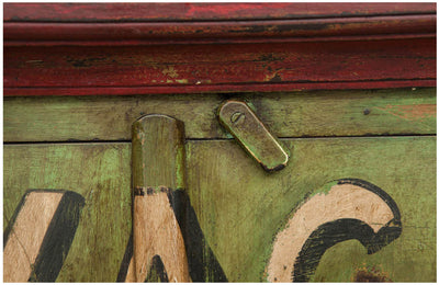 Biscottini Armadietto da officina shell in legno massiccio dipinto a mano