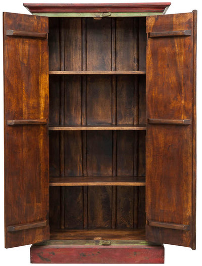 Biscottini Armadietto da officina shell in legno massiccio dipinto a mano