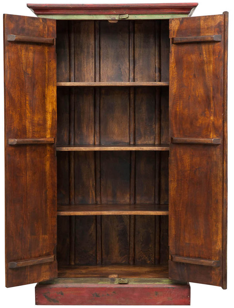 Biscottini Armadietto da officina shell in legno massiccio dipinto a mano