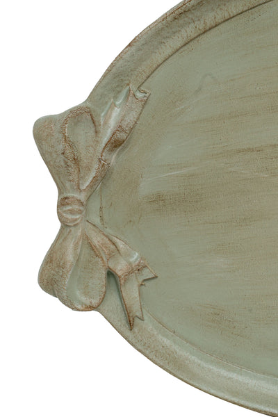 Biscottini Vassoio in legno finitura verde salvia Made in Italy