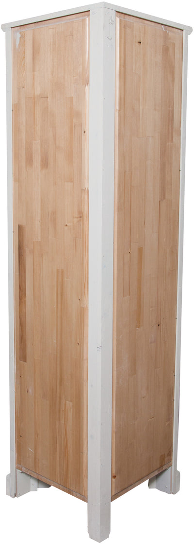 Biscottini Angoliera Country in legno massello di tiglio finitura bianca anticata L50xPR50xH184 cm. Made in Italy