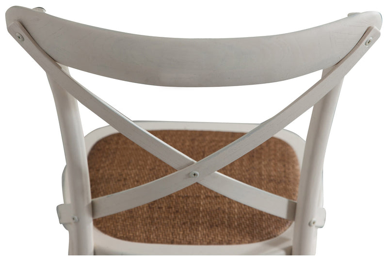 Biscottini Sedia Thonet in massello e seduta in rattan finitura bianca larghezza Offerta