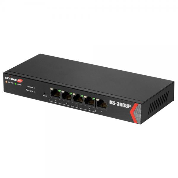 Switch Gigabit Web Managed a Lungo Raggio a 5 porte con 4 porte PoE+