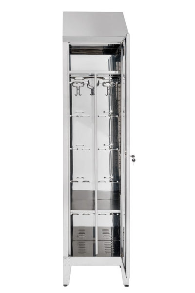 Armadio spogliatoio in acciaio AISI 304 ad 1 posto con tramezza sporco pulito cm. 50x40x215h