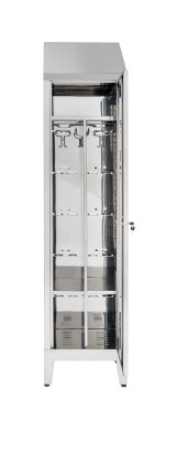 Armadio spogliatoio in acciaio AISI 304 ad 1 posto con tramezza sporco pulito cm. 50x40x215h