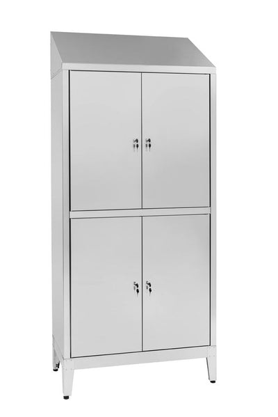 Armadio multispogliatoio inox AISI 430 a 4 posti con divisorio cm. 95x40x215h