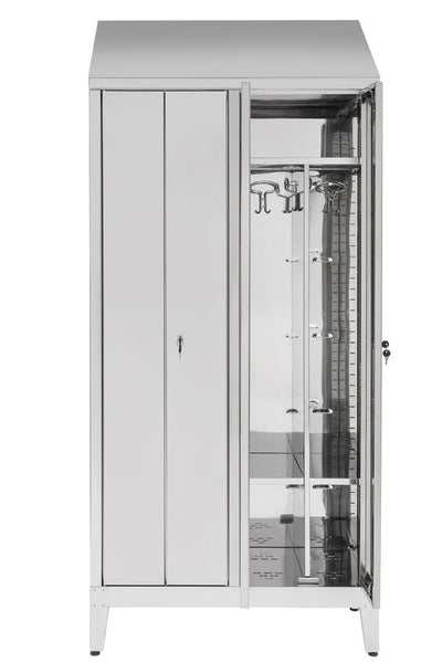 Armadio spogliatoio in acciaio inox AISI 430 a 2 posti a 4 ante cm. 95x40x215h