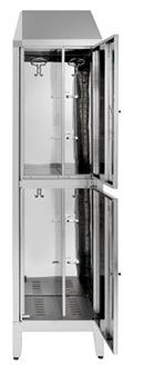 Armadio multispogliatoio in acciaio inox AISI 430 a 2 posti a 2 ante con tramezza sporco/pulito cm. 50x40x215h
