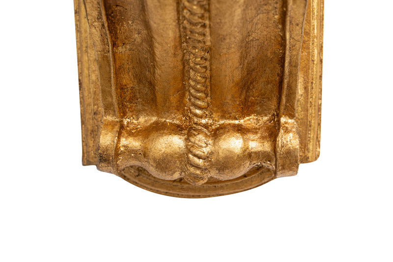 Biscottini Mensola a muro in legno finitura foglia oro anticato Made in Italy dimensioni