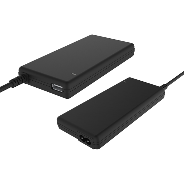 Alimentatore Universale Slim per Notebook 90W con 12 connettori- porta USB 5V1A- 100/240VAC- 9.5/24VDC (Gomma soft-touch)