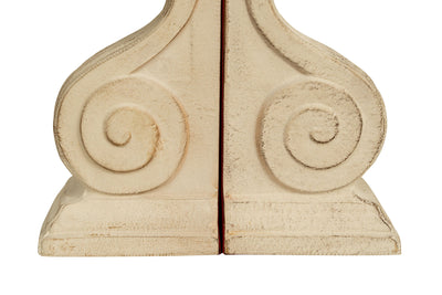 Biscottini Coppia fermalibri in legno finitura bianco anticato Made in Italy dimensioni