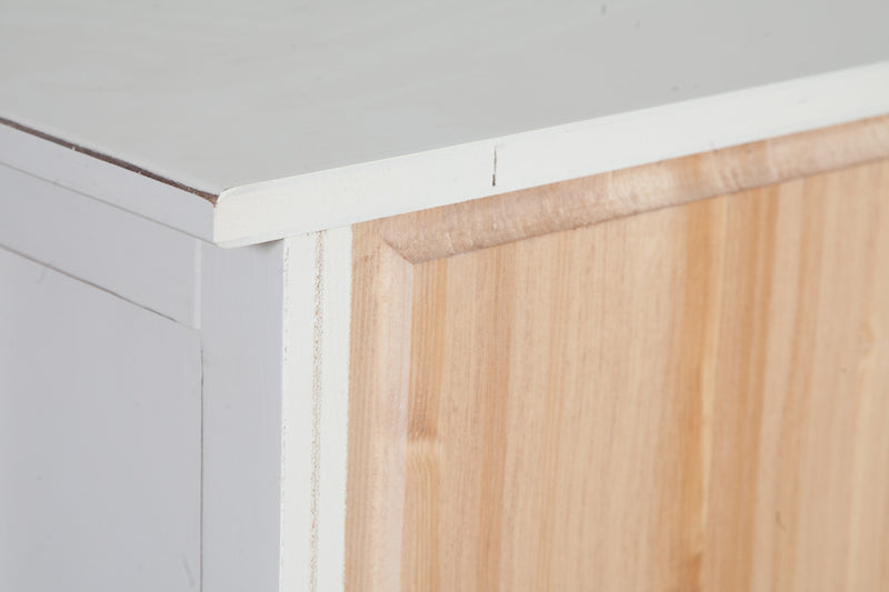 Biscottini Piccola libreria Country in legno massello di tiglio finitura bianca anticata L68xPR25xH98 cm. Made in Italy