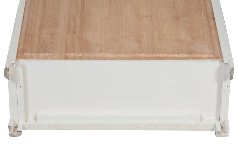 Biscottini Piccola libreria Country in legno massello di tiglio finitura bianca anticata L68xPR25xH98 cm. Made in Italy